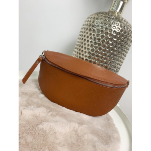 1289 Tas Evi Leder Cognac (Rits Zilver) 1289 Tas Evi Leder Cognac (Rits Zilver)